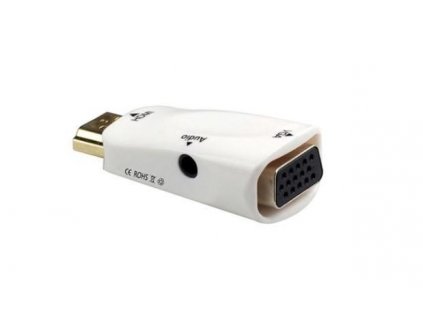 PremiumCord převodník HDMI na VGA + audio, bílý