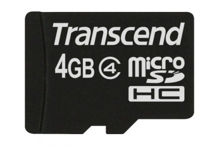 Transcend 4GB microSDHC (Class 4) paměťová karta (bez adaptéru)