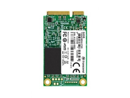 TRANSCEND MSA370S 64GB SSD disk mSATA, SATA III 6Gb/s (MLC), 520MB/s R, 100MB/s W