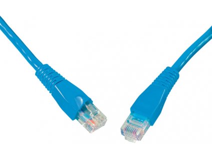SOLARIX patch kabel CAT5E UTP PVC 1m modrý snag-proof
