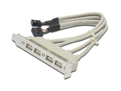 PremiumCord USB vývod z MB na záslepku (4x typ A) spec. zapojení (4016032283454)