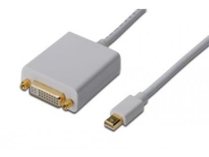 Digitus kabelový adaptér DisplayPort, mini DP - DVI (24 + 5) M / F, 0,15 m, kompatibilní s DP 1.1a, CE, wh