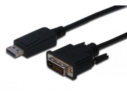 Digitus Adaptérový kabel DisplayPort, DP - DVI (24 + 1) M / M, 1,0 m, s blokováním, kompatibilní s DP 1.1a, CE, bl