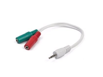 GEMBIRD Kabel rozdvojka jack 3,5mm (4 pólový) na 2x3,5mm M/F, 20cm, audio