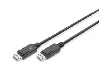 Digitus Připojovací kabel DisplayPort 1.2, DP M/M, 5,0 m, se západkou, Ultra HD 4K, bl