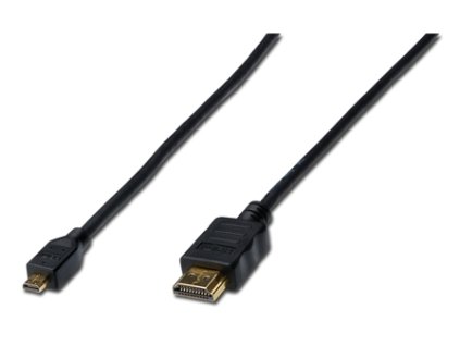 Digitus HDMI/D na HDMI/A připojovací kabel 2m, pozlacené kontakty