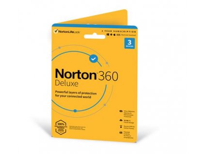 NORTON 360 DELUXE 25GB +VPN 1 uživatel pro 3 zařízení na 1rok