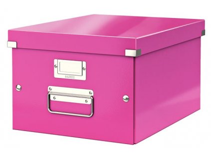 LEITZ Univerzální krabice Click&Store, velikost M (A4), růžová