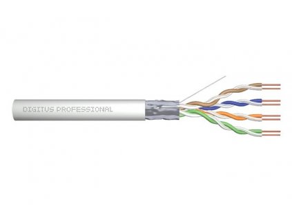 Digitus Instalační kabel CAT 5e F-UTP, 100 MHz Eca (PVC), AWG 24/1, 305 m papírová krabice, sx, šedý