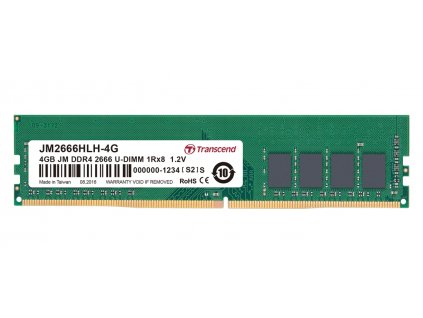 Transcend paměť 4GB DDR4 2666 U-DIMM (JetRam) 1Rx8 CL19