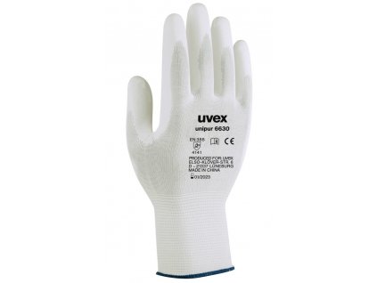 UVEX Rukavice Unipur 6630 vel. 9 /přesné práce /suché a mírne vlhké prostředí /vysoká citlivost / bílé