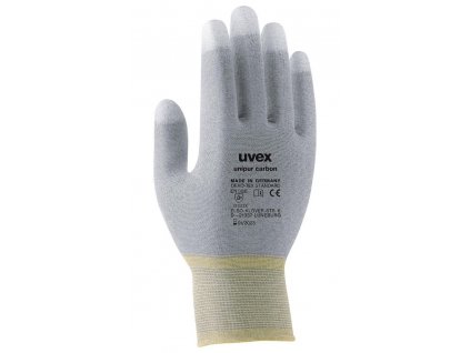 UVEX Rukavice Unipur carbon (10ks) vel. 9/citlivé antist. pro přesné práce s elektron. součástkami/dlaň a prsty pokryté