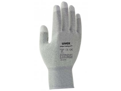 UVEX Rukavice Unipur carbon FT vel. 10 /citlivé antist. pro přesné práce s elektronickými součástkami / prsty pokryté uh