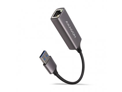 AXAGON ADE-TR, USB-A 3.2 Gen 1 - Gigabit Ethernet síťová karta, auto instal, titanově šedá