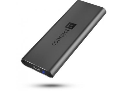 CONNECT IT AluSafe externí box pro SSD disky M.2 NVMe, 10 Gbps, USB-C, ANTRACITOVÝ