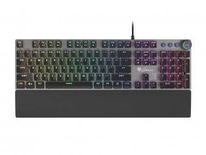 Genesis herní mechanická klávesnice THOR 400/RGB/Kailh Red/Drátová USB/US layout/Černá