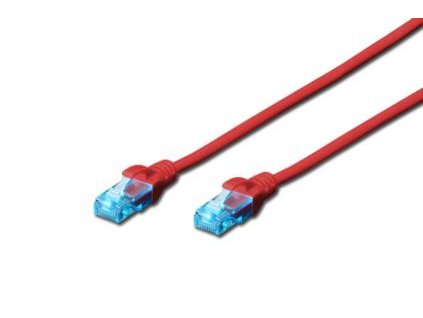 Digitus Ecoline Patch Cable, UTP, CAT 5e, AWG 26/7, červený 1m, 1ks