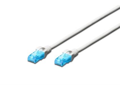 Digitus Ecoline Patch Cable, UTP, CAT 5e, AWG 26/7, bílý 0,5m, 1ks