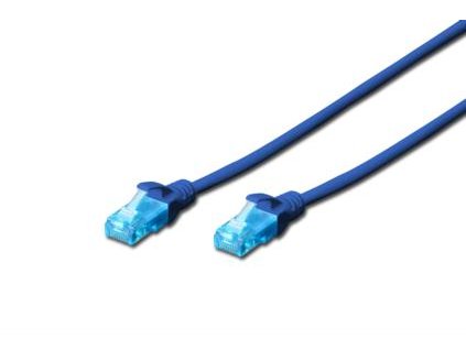 Digitus Ecoline Patch kabel, UTP, CAT 5e, AWG 26/7, modrý 3m, 1ks