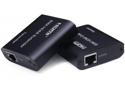 PremiumCord HDMI extender na 60m FULL HD 1080p přes jeden kabel Cat5e/6/6a/7, EDID nastavení