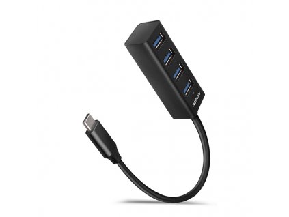 AXAGON HUE-M1C, 4x USB 3.2 Gen 1 MINI hub, kovový, kabel USB-C 20cm