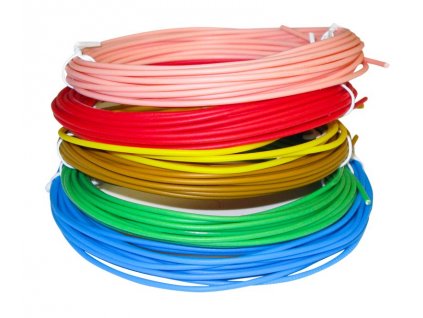 XtendLan nízkoteplotní filament PCL pro 3D pera, 6 barev, každá barva 5m 1,75mm červ/zelená/modr/žlutá/růžová/zlatá