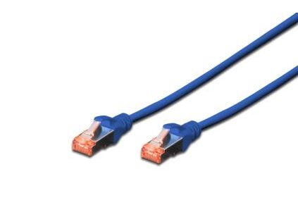 Digitus Patch Cable, S-FTP, CAT 6, AWG 27/7, LSOH, Měď, modrý 10m