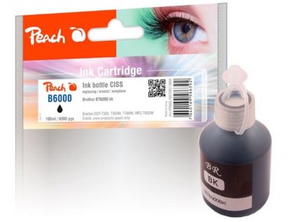 Peach Brother Inkoustová náplň BT6000BK, PI500-180, 100ml, kompatibilní - černá