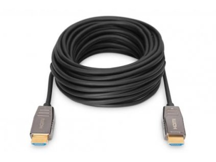 Digitus HDMI AOC hybridní optický kabel, Type A M/M, 10m, UHD 8K@60Hz, CE, gold, bl