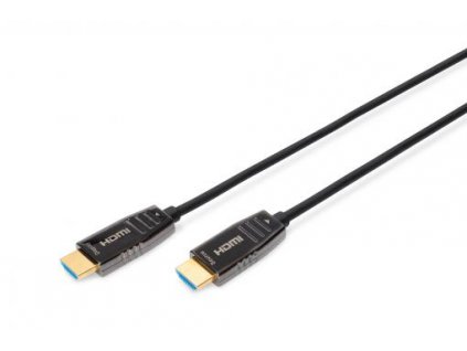 Digitus HDMI 2.1 AOC hybridní optický kabel, Type A M/M, 15m, UHD 8K@60Hz, CE, gold, bl