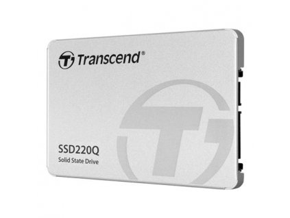 TRANSCEND SSD220Q 1TB SSD disk 2.5'' SATA III 6Gb/s, QLC, Aluminium casing, 550MB/s R, 500MB/s W, stříbrný