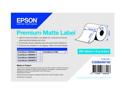 Premium Matte Label 105x210 mm, 282 lab