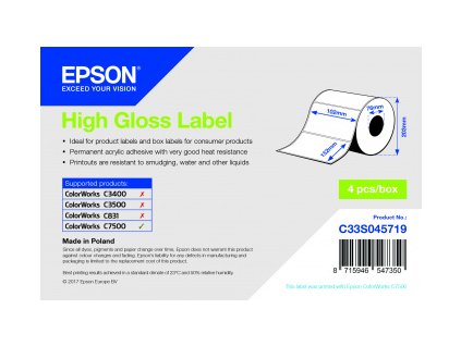 High Gloss Label 102 x 152mm, 800 lab