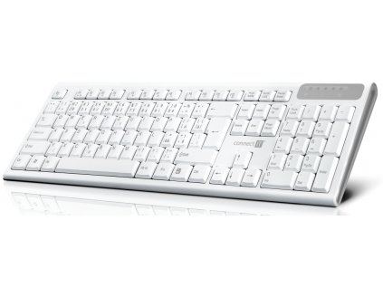 CONNECT IT Multimediální bezdrátová klávesnice, 2,4GHz, USB, CZ + SK layout, bílá