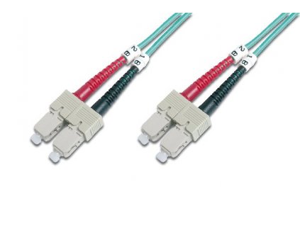 Digitus Fiber Optic Patch Cord, SC to SC Multimode 50/125 µ, Duplex Length 1m, Class OM3