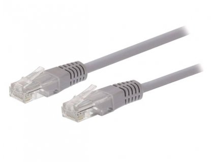 Kabel C-TECH patchcord Cat5e, UTP, šedý, 10m