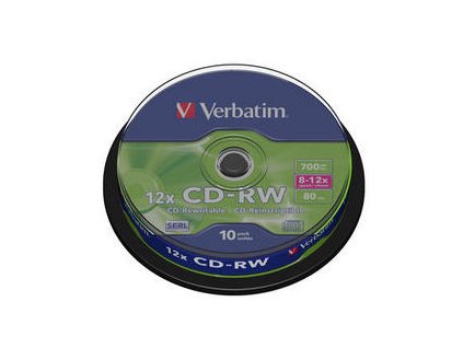 VERBATIM CD-RW 80min. 8-12x, 10 cake