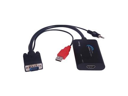 PremiumCord konvertor VGA+audio na HDMI