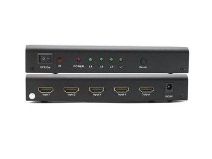 PremiumCord HDMI switch 4:1, kovový, dálkové ovl. khswit41b