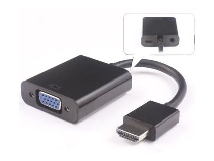 Předvodník HDMI na VGA se zvukem 3,5mm jack- černý