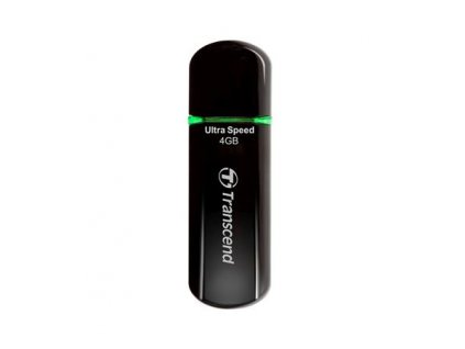 Transcend 4GB JetFlash 600, USB 2.0 flash disk, MLC, černo/zelený, LED indikace, vysokorychlostní, 32MB/s R, 12MB/s W