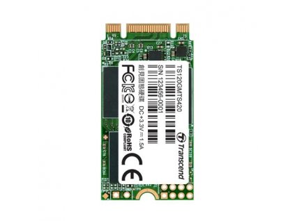 TRANSCEND MTS420S 120GB SSD disk M.2 2242, SATA III (3D TLC), 500MB/s R, 350MB/s W
