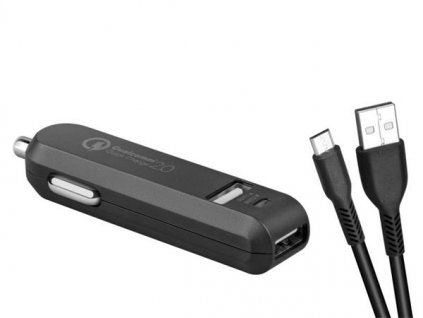 AVACOM CarMAX 2 nabíječka do auta 2x Qualcomm Quick Charge 2.0, černá barva (micro USB kabel) NACL-QC2XM-KK