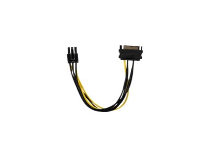 Qoltec Power cable SATA M 15 pin / PCI-E 6pin | 15cm 53989