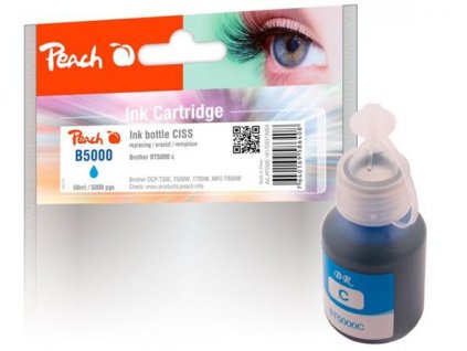 Peach Brother Inkoustová náplň CISS BT5000, PI500-181, 50ml, kompatibilní - azurová