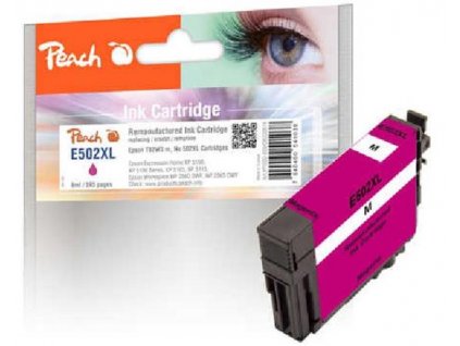 Peach Epson Inkoustová náplň T02W3 No. 502XL , 8ml, kompatibilní - purpurová
