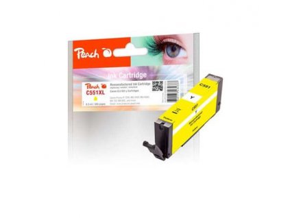 Peach Canon Inkoustová náplň CLI-551Y, 8,5ml, kompatibilní - žlutá