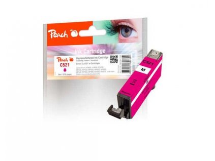 Peach Canon Inkoustová náplň CLI-521M, 9 ml kompatibilní - červená