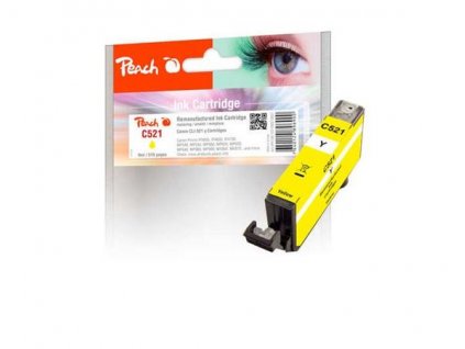 Peach Canon Inkoustová náplň CLI-521, 9 ml kompatibilní - žlutá
