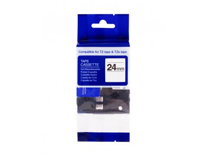 PRINTLINE kompatibilní páska s Brother TZE-FX251,24mm, černý tisk/bílý podklad, flexibilní